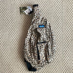Kavu leopard print rope sling bag, NWT